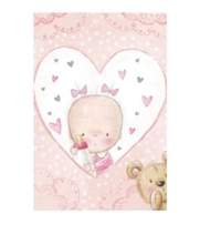 Mini-Glückwunschkarte – Herz, Rosa
